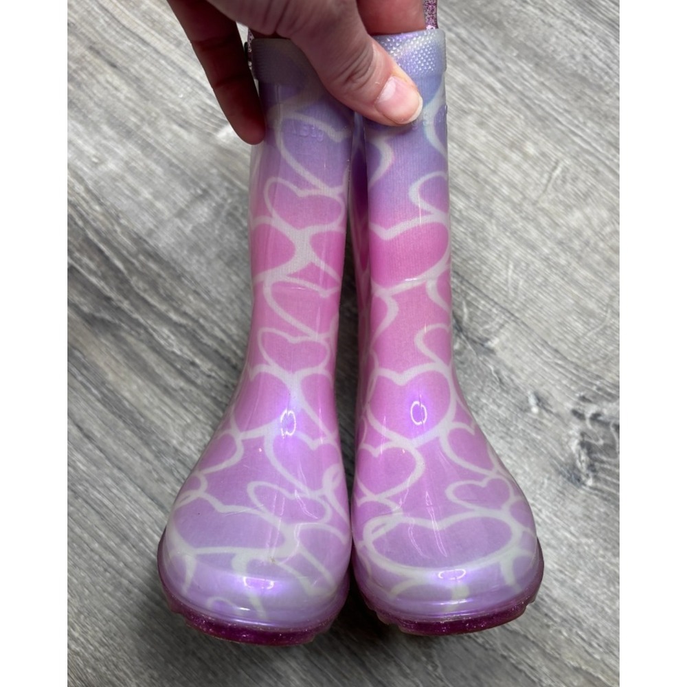 Western Chief Toddler Sparkle Heart Lightup Waterproof Rain Boots Pink Size 8 - Picture 4 of 5